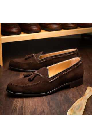 Franco Suede Loafer - Nicotine-Dellamoda