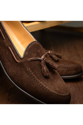 Franco Suede Loafer - Nicotine-Dellamoda