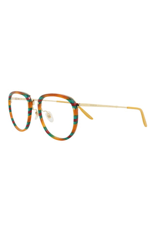Gucci  Havana With Green Mother Of Pearl +  Bordeaux Web/Endura Gold Eyeglasses