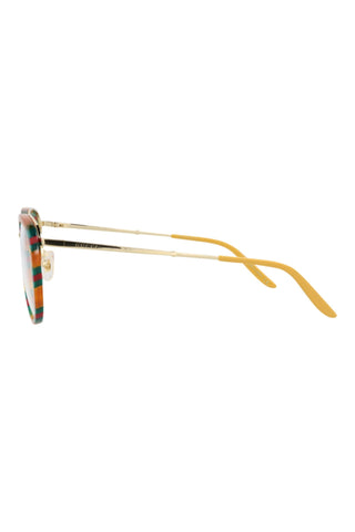 Gucci  Havana With Green Mother Of Pearl +  Bordeaux Web/Endura Gold Eyeglasses