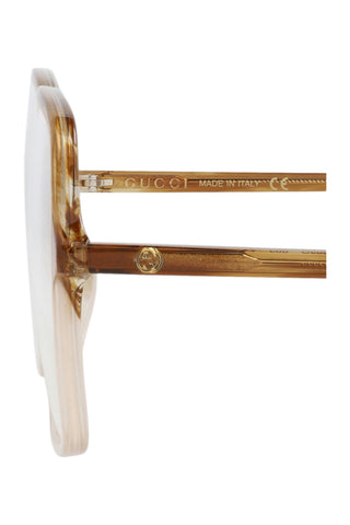 Gucci  Striped Gradient Brown Havana Eyeglasses