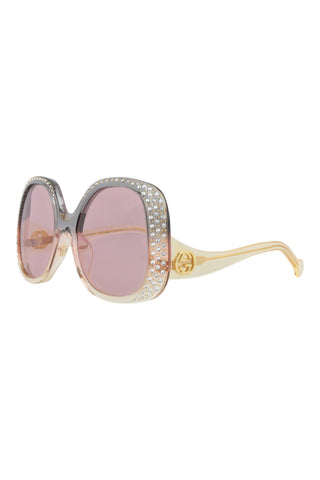 Gucci  Transparent Trilayer Gray/Light Pink/Light Yellow Sunglasses