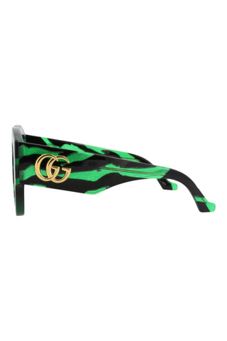Gucci  Glitter Green + Black Zebra Sunglasses
