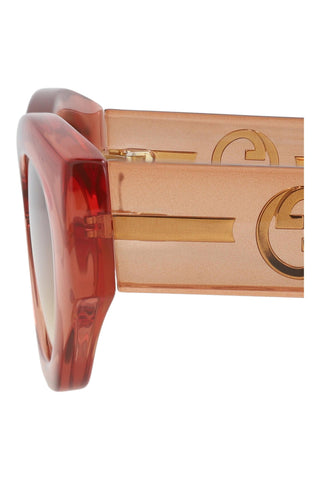 Gucci  Transparent Amber Brown Sunglasses