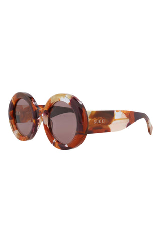 Gucci  PEARLED ORANGE + BROWN HAVANA Sunglasses