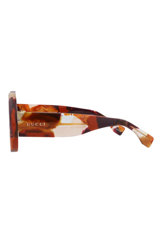 Gucci  PEARLED ORANGE + BROWN HAVANA Sunglasses