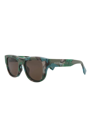 Gucci  GREEN + PEARLED BROWN HAVANA Sunglasses