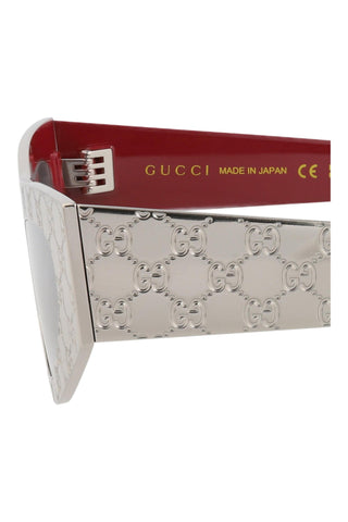 Gucci  SILVER/BURGUNDY Sunglasses