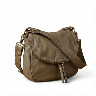 Lamb Leather Handbag Sasha Messenger / Sling Khaki Designer Bag TS10-13 (DM08)