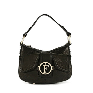 Gianfranco Ferre Women Black Calf-Skin Leather Handbag (GF1000)-AmbrogioShoes