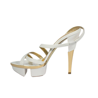 Gianmarco Lorenzi White Patent Leather Platform Sandals (GM101)-AmbrogioShoes