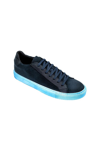 Giovacchini Rino Antique Blue Suede / Calf-Skin Leather Casual Sneakers (GVCN1000)-AmbrogioShoes