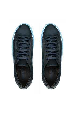 Giovacchini Rino Antique Blue Suede / Calf-Skin Leather Casual Sneakers (GVCN1000)-AmbrogioShoes