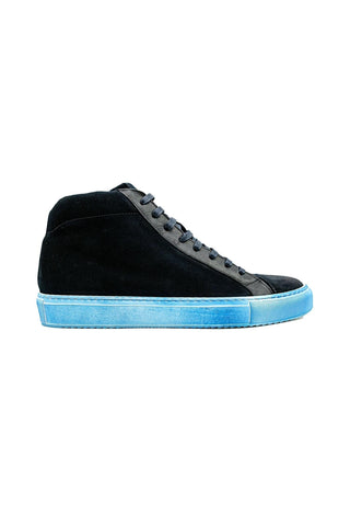 Giovacchini Ruben Antique Blue Suede / Leather High-Top Sneakers (GVCN1003)