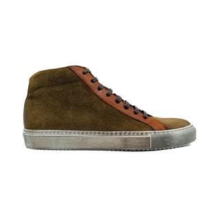 Giovacchini Ruben Antique Cognac Suede / Calf-Skin Leather High-Top Sneakers (GVCN1002)-AmbrogioShoes