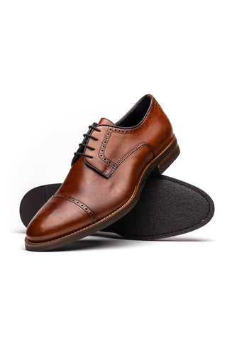 Giovanni Leather Derby - Cognac-Dellamoda