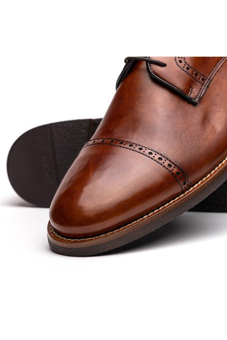 Giovanni Leather Derby - Cognac-Dellamoda