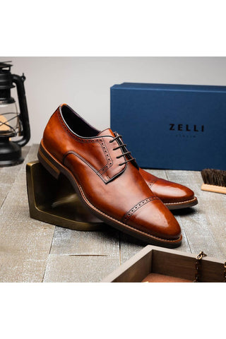 Giovanni Leather Derby - Cognac-Dellamoda