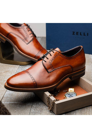 Giovanni Leather Derby - Cognac-Dellamoda