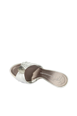 Giuseppe Zanotti Women's Designer Shoes Silver Calf-Skin Leather Sandals (Z100)