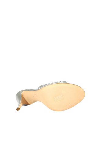 Giuseppe Zanotti Women's Designer Shoes Silver Calf-Skin Leather Sandals (Z100)