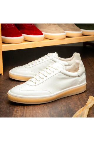 Gotti Suede Sneaker - White-Dellamoda