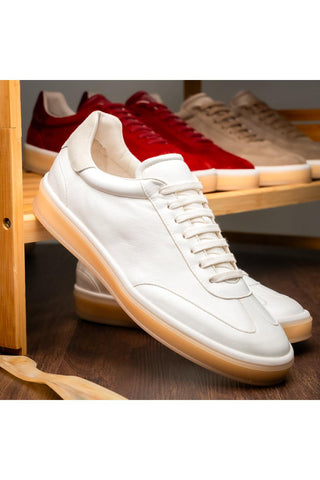 Gotti Suede Sneaker - White-Dellamoda