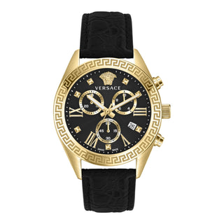Greca Chrono Leather Watch-AmbrogioShoes