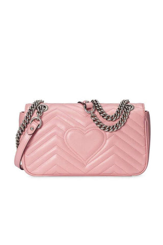 Gucci 443496 213317 Women's Candy Pink Matellase Leather Shoulder Bag (GG2068)
