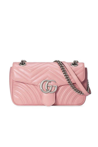 Gucci 443496 213317 Women's Candy Pink Matellase Leather Shoulder Bag (GG2068)