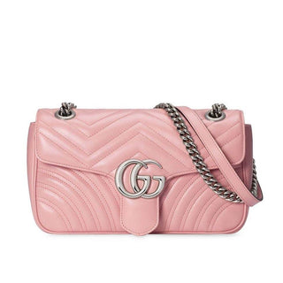 Gucci 443496 213317 Women's Candy Pink Matellase Leather Shoulder Bag (GG2068)-AmbrogioShoes