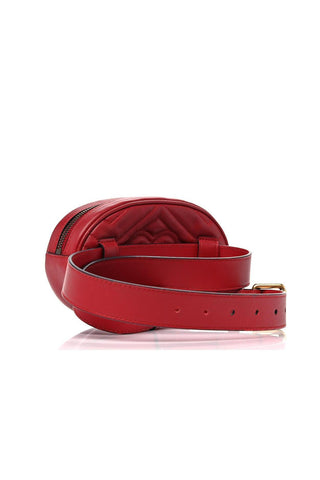 Gucci 476434 DSVRT 6433 Marmont 2.0 Women's Red Matelasse Leather Belt Bag (GG2072)