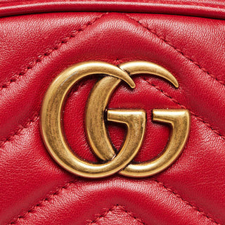 Gucci 476434 DSVRT 6433 Marmont 2.0 Women's Red Matelasse Leather Belt Bag (GG2072)-AmbrogioShoes