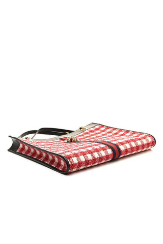 Gucci 537219 498879 Women's Black & Red Fabric / Patent Shoulder Bag (GG2061)