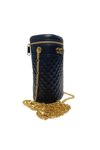 Gucci 572298 0YKNX 1000 Women's Black Quilted Leather Belt / Shoulder Bag (GG2076)