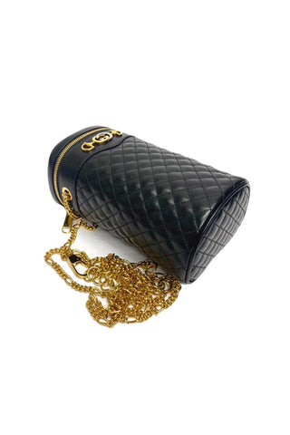 Gucci 572298 0YKNX 1000 Women's Black Quilted Leather Belt / Shoulder Bag (GG2076)