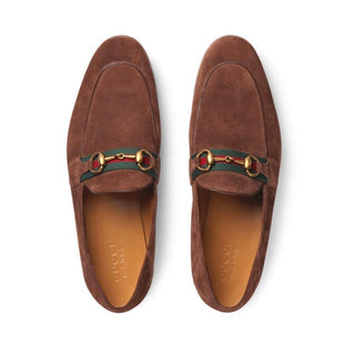 Gucci 581513 1M620 2273 Men's Shoes Light Brown Suede Leather Horsebit Loafers (GGM1720)-AmbrogioShoes
