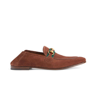 Gucci 581513 1M620 2273 Men's Shoes Light Brown Suede Leather Horsebit Loafers (GGM1720)-AmbrogioShoes