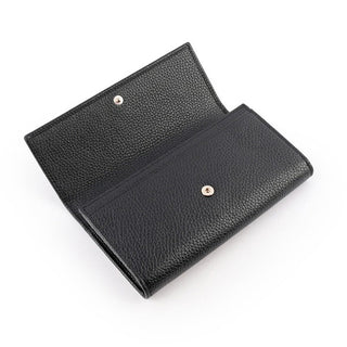 Gucci 598206 A7M0G 1000 Soho Women's Black Calf-Skin Leather Flap-Closure Wallets (GGWW3608)-AmbrogioShoes