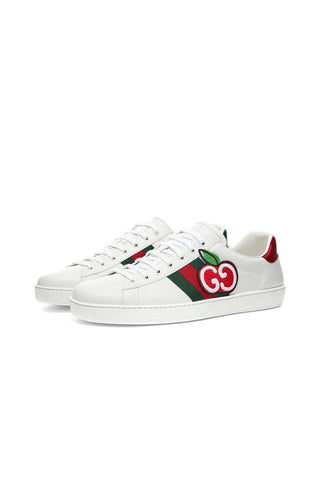Gucci 611376 Ace White GG Apple Leather Sneakers (GGM1717)