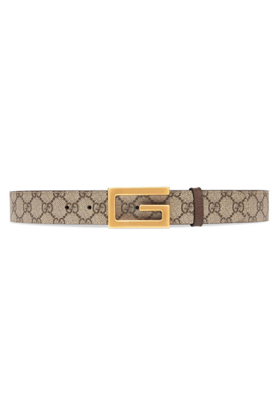 Gucci Brown Supreme Monogram Reversible GG Buckle Belt  display picture 3