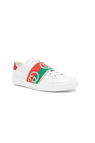 Gucci 643488 Ace White, Red & Green Leather Web Casual Sneakers (GGM1725)