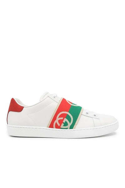 Gucci Ace White Leather Web Sneakers 643488 – Dellamoda