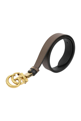 Gucci 643847 Men's Belt Black / Brown Leather with Reversible Gold Double G Buckle 3CM (GGB1011)