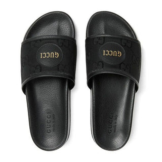 Gucci 644754 H9H90 1000 Men's Shoes Black GG Econyl Fabric "Off The Grid " Slide Sandals (GGM1740)-AmbrogioShoes