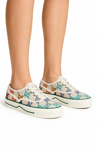 Gucci 659950 EFT60 8469 GG Multi-Color Psychedelic GG Canvas Casual Tennis Sneakers (GGW3102)