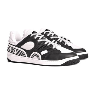 Gucci 722749 2SH80 1064 Black & White Demetra Fabric Basket Sneakers (GGM1739)-AmbrogioShoes