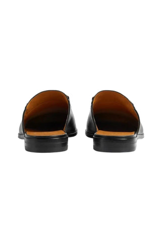 Gucci 723654 1W600 1000 Black Leather GG Jarkata Mule(GGM1743)