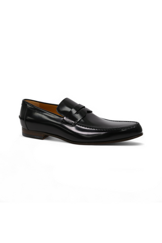 Gucci Men's Designer Shoes Black Leather Loafers with Logo Style – Dellamoda