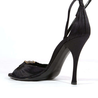 Gucci Black Satin Evening Sandals-AmbrogioShoes